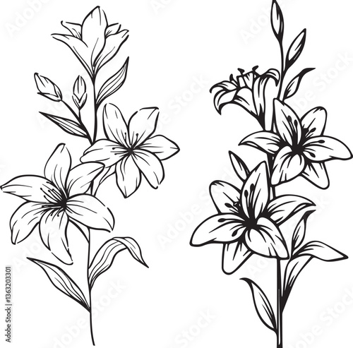 Most popular Beautiful flower silhouette eps and illustrations