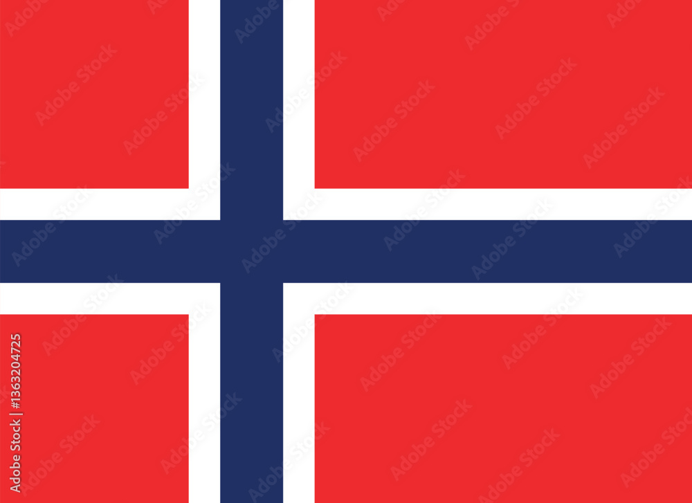 Obraz premium Norway Flag Vector Clipart Illustration – High-Quality, Detailed Design of the Norwegian National Flag in a Bold, Graphic Style for Digital Projects, Web Design, Print, and More