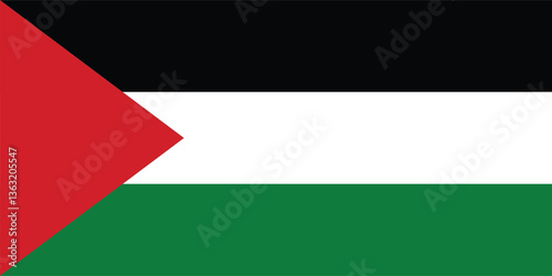 Free Download Palestine Flag Vector Clipart Illustration - High-Quality, Detailed Artwork of the Palestinian National Flag with Clear Lines and Vibrant Colors - GFXLoad