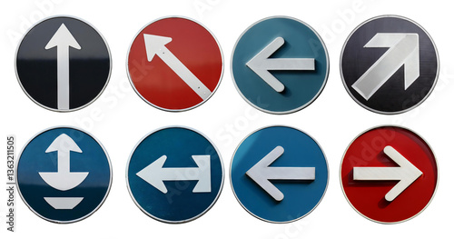 Free Download Diverse Directional Traffic Signs on a White Background, isolated on transparent background - GFXLoad