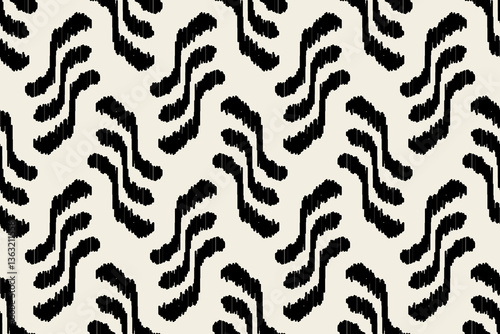 Ikat geometric folklore ornament. Tribal ethnic texture.Seamless striped pattern in Aztec style. Motifs Ikat embroidery abstract design for texture, fabric, clothing, wrapping, decoration