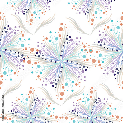 abstract flowers seamless pattern