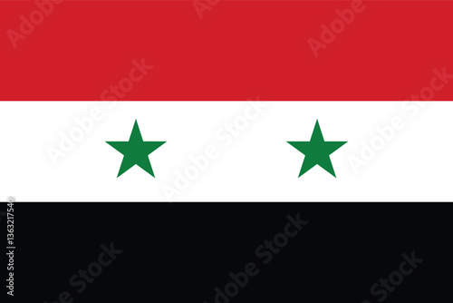 Syria Flag Vector Clipart Illustration - High-Quality Graphic Design of the Syrian National Flag, Symbol of Syria, Patriotic Emblem, Digital Artwork, Editable EPS and AI File for Creative Projects