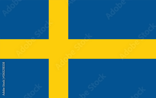 High-Quality Sweden Flag Vector Illustration – Swedish National Flag Clipart with Blue and Yellow Cross – Scandinavian Country Emblem – Patriotic Symbol for Graphics, Print, and Digital Use