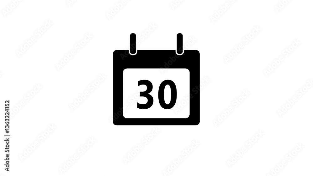 Calendar icon - day 30 animation Luma matte with transparent background 4K appointment, important date, Timetable. time management, organize meeting. Planning strategy. Calendar icon - day 30 animation Luma matte with transparent background 4K appointment, important date, Timetable. time management, organize meeting. Planning strategy.