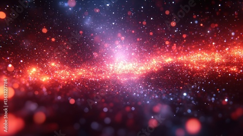 Cosmic Red Nebula: A Celestial Dance of Light and Stardust