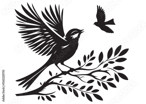 silhouette of a bird logo vector design, flying bird logo icon silhouette, feather with bird logo design black animal, silhouette of a black flying bird on white background