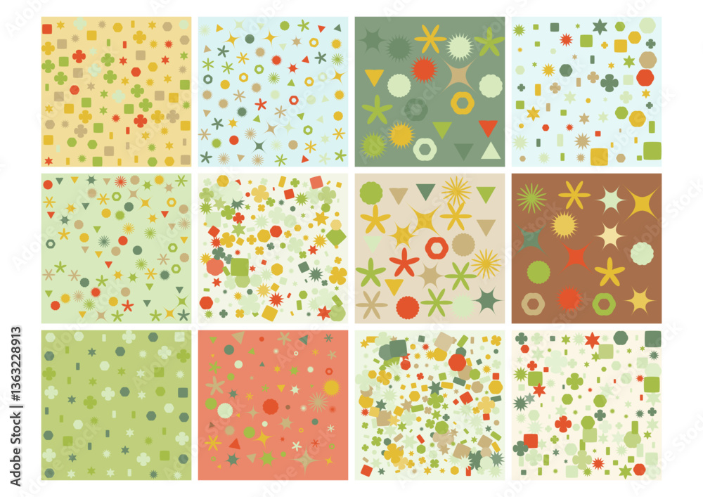 Vegetarian Concept Vector Simple Geometric Background Set Vegetarian Concept Vector Simple Geometric Background Set