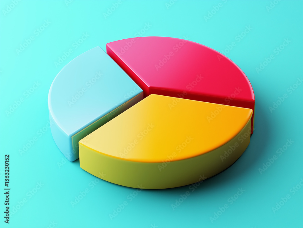 Obraz premium 3D pie chart with colorful segments