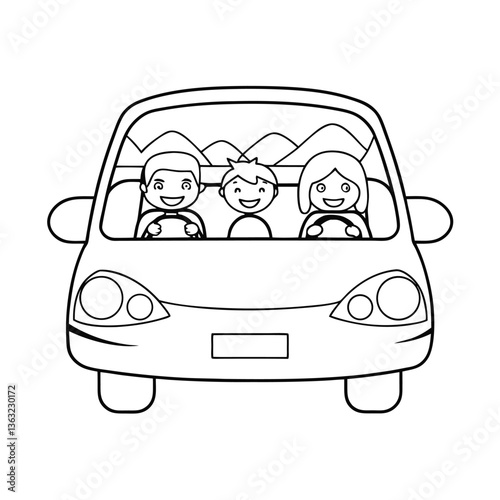 vector cartoon car coloring book