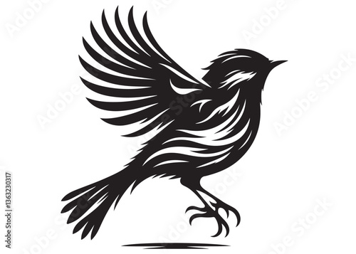silhouette of a bird logo vector design, flying bird logo icon silhouette, feather with bird logo design black animal, silhouette of a black flying bird on white background