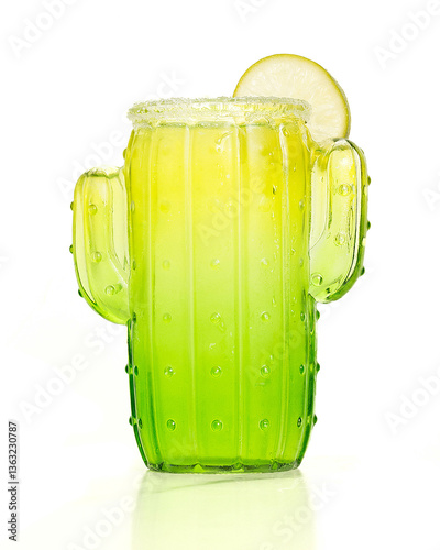 green cactus drink with lemon