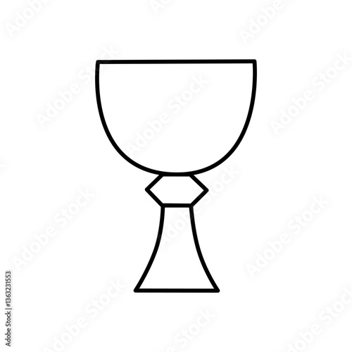 Cup, chalice, Tarot cards suit, line drawing, vector, minor arcana symbol