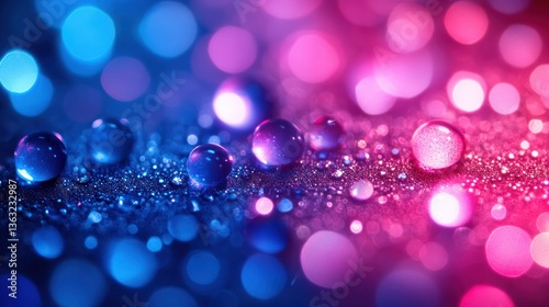 Neon Water Drops Abstract Photography