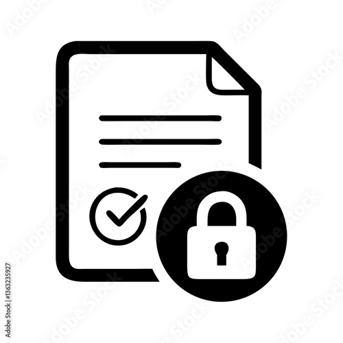 Security audit document with lock icon on transparent background  