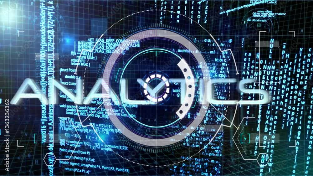 In school, animation of futuristic analytics interface with digital data graphics In school, animation of futuristic analytics interface with digital data graphics