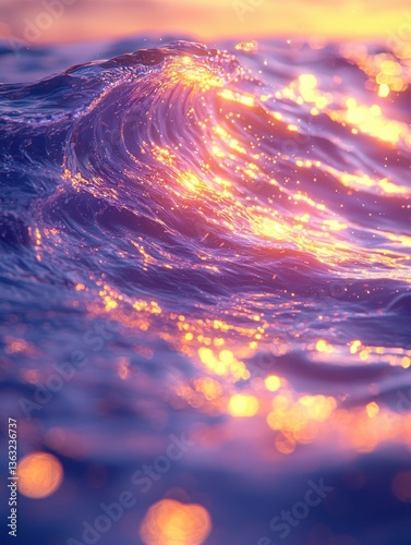 Golden Hour Ocean Wave: A Symphony of Color and Light