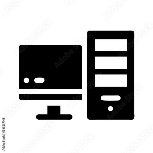 Icon of a supercomputer on a transparent background  