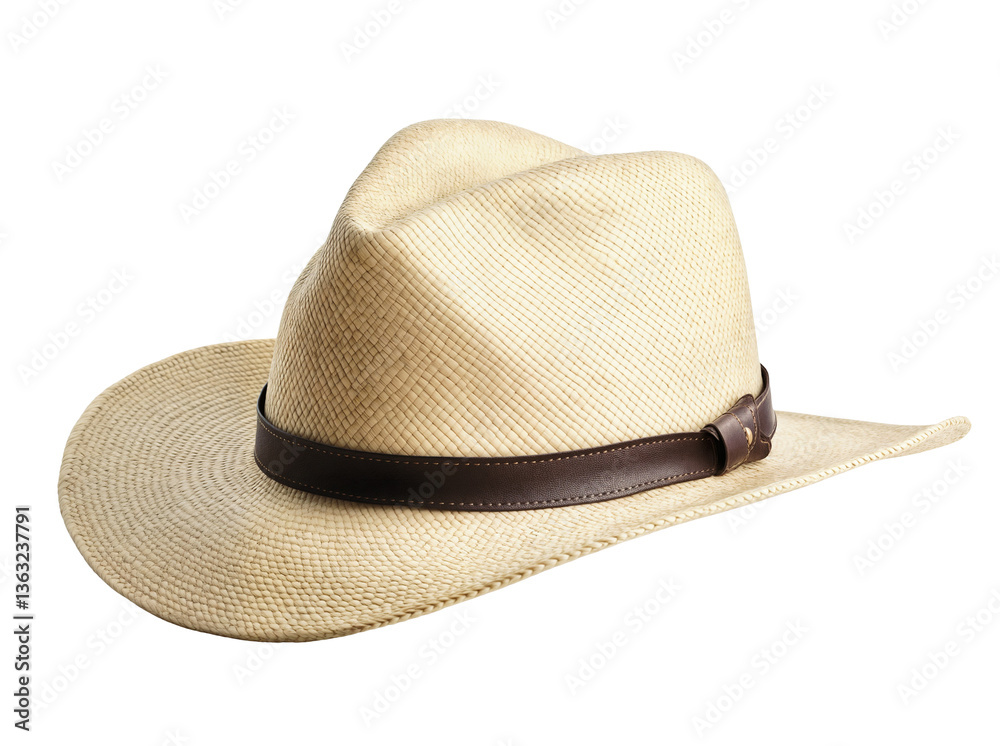 Panama Fedora straw hat, isolated over transparent background, PNG cut-out Panama Fedora straw hat, isolated over transparent background, PNG cut-out