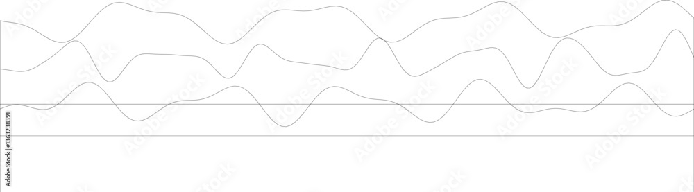 Abstract minimalist line art with wavy patterns on white background.