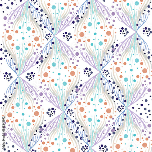 abstract flowers seamless pattern