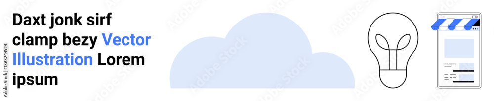Simplistic cloud, outline lightbulb, and clipboard-style design for productivity, innovation, creativity, technology, education, digital transformation, ideal for a simple landing page Simplistic cloud, outline lightbulb, and clipboard-style design for productivity, innovation, creativity, technology, education, digital transformation, ideal for a simple landing page