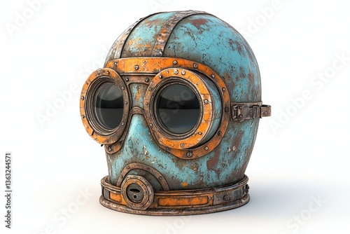 Vintage Diving Helmet: A Rusty Relic of the Deep