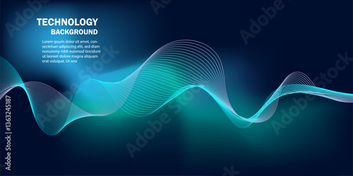Digital Big Data, technology presentations, abstract background Digital Blue, Wave abstarct
