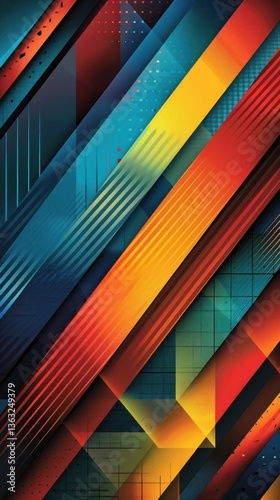 Abstract diagonal vibrant color stripes background