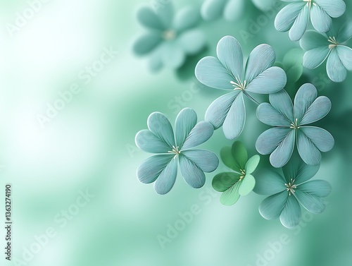 Delicate Teal Flowers Soft Background