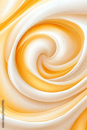 Swirling creamy texture in orange and white