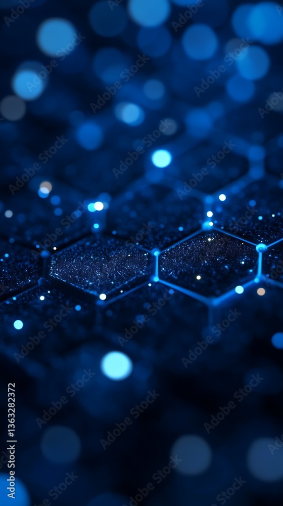 Abstract Hexagonal Network, Deep Blue