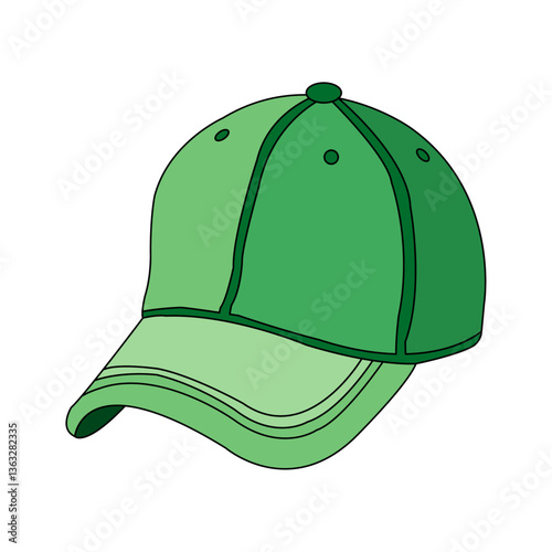 Baseball Green cap with a curved brim
