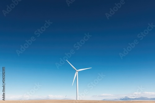 Wallpaper Mural wind turbines scattered across open landscape with vast blue sky above offering ample copy space embodying sustainable Torontodigital.ca