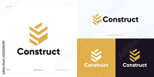 Building architecture construction logo icon design vector, Initial letter C for real estate, buildings town, architect house repair, architecture apartment, geometric home build symbol illustration.