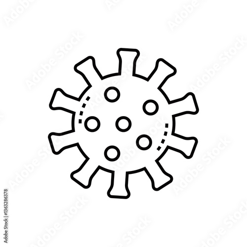Virus Icon Line Style Vector