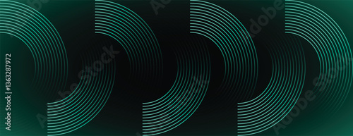 curved wavy lines tech Abstract colored rings for design. Abstract line wave poster background. Minimalist cover template geometric prism shapes