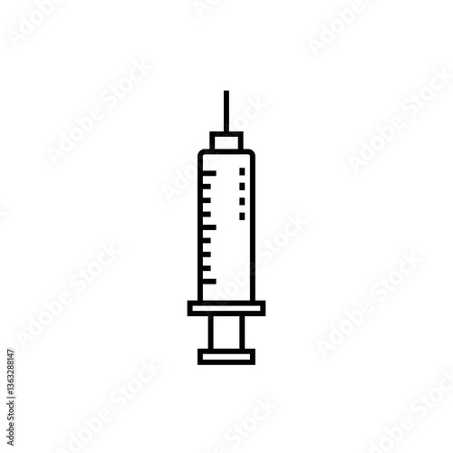 Medical Syringe Icon Line Vector
