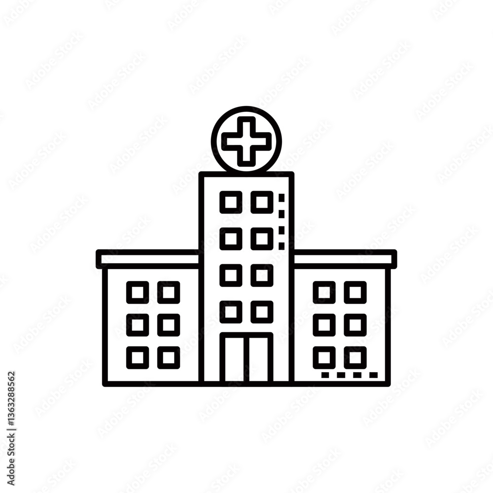 Fototapeta premium Hospital Building icon line Vector