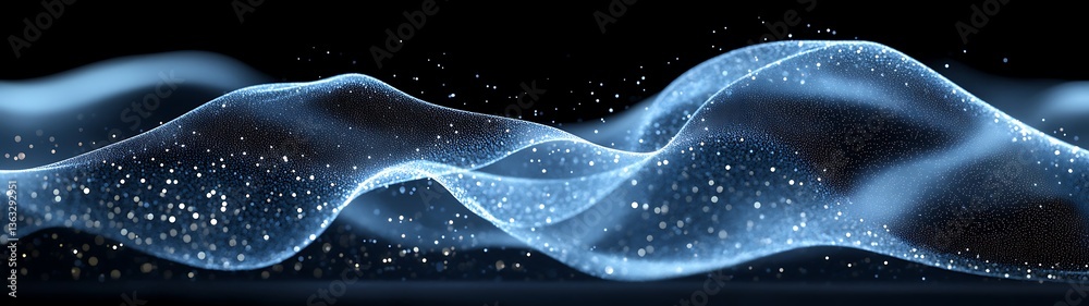 Abstract Liquid Waves in Dark Background