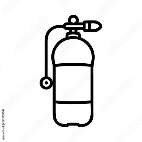 Scuba tank icon line art representation on a white background  