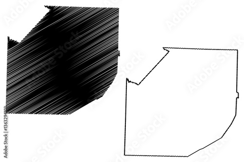 Madison County, State of Tennessee (U.S. county, United States of America, USA, U.S., US) map vector illustration, scribble sketch Madison map