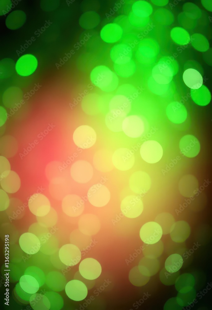 Obraz premium Emerald green bokeh background with sparkling lights, festive, holiday background