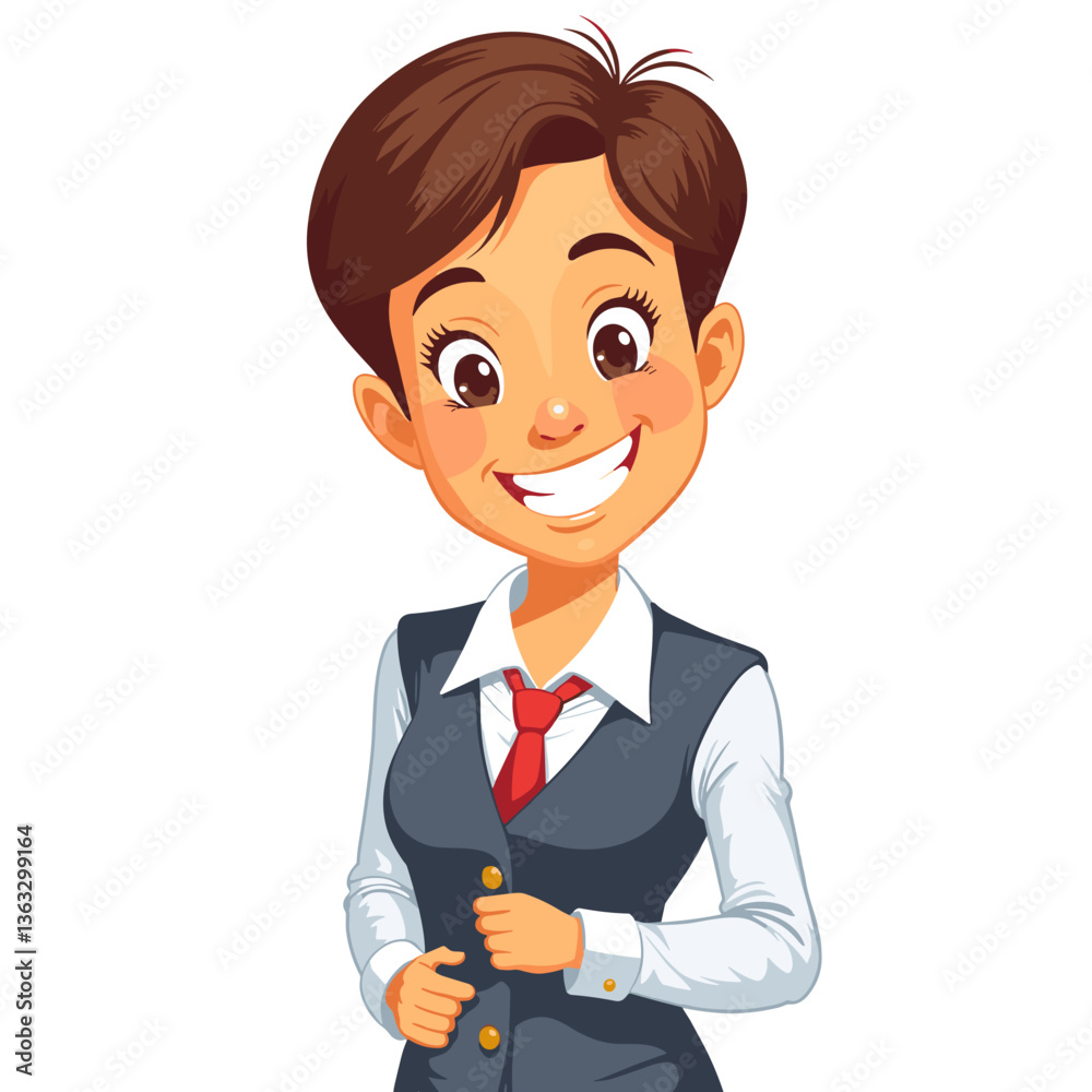 Cheerful young businessperson smiling in a professional outfit Cheerful young businessperson smiling in a professional outfit