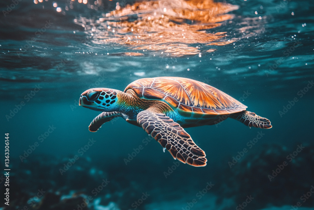 Obraz premium There is a close up of a turtle ' s face with a black background