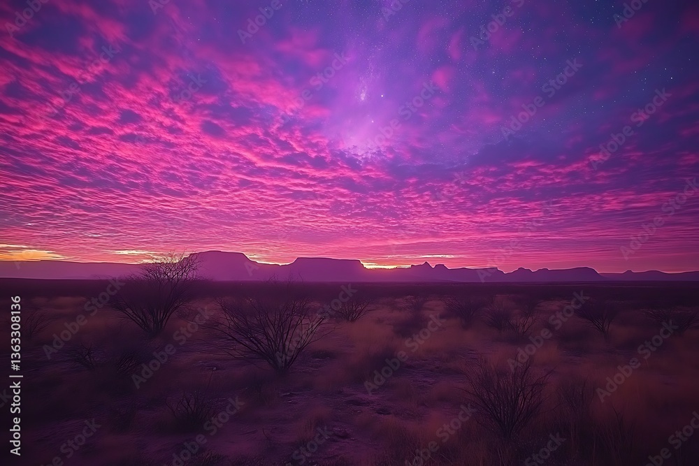 Obraz premium Desert Sunrise - Pink Sky