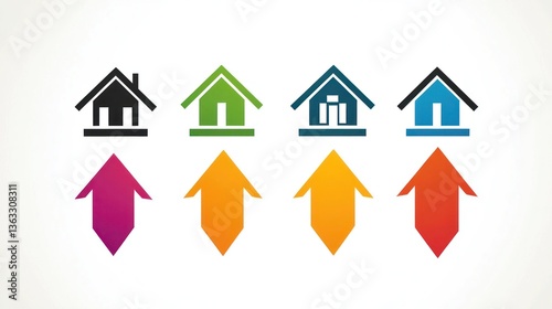 Free Download Rising house prices; graph; housing market; upward trend; real estate - GFXLoad