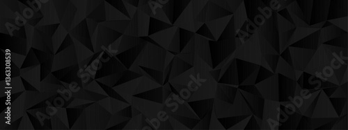 Abstract geometric pattern with black triangular shapes for modern design and background uses.