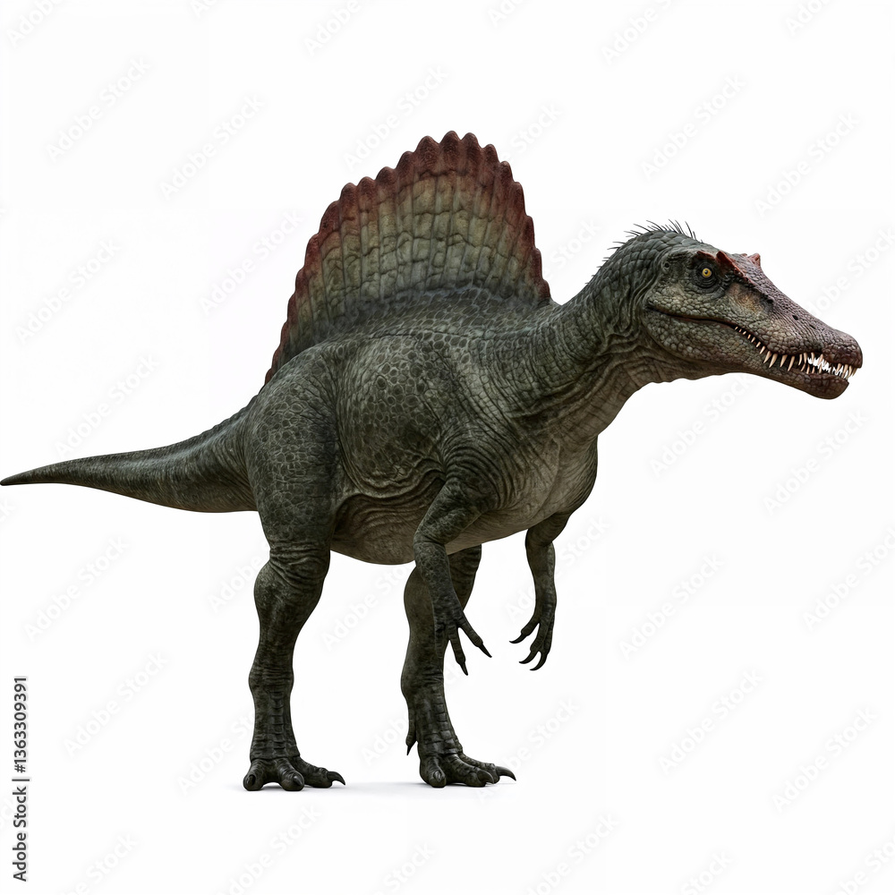 Fototapeta premium Detailed Spinosaurus Dinosaur Isolated on White Background