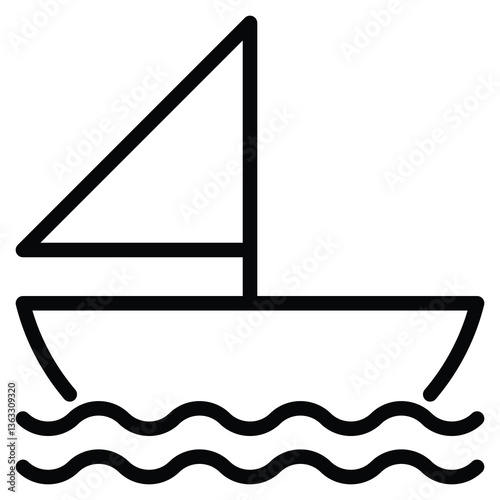Ship icon line vector illustration